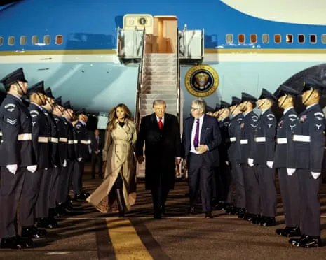 US President Trump Arrives in UK for Second State Visit Amid Protests Gather in Windsor